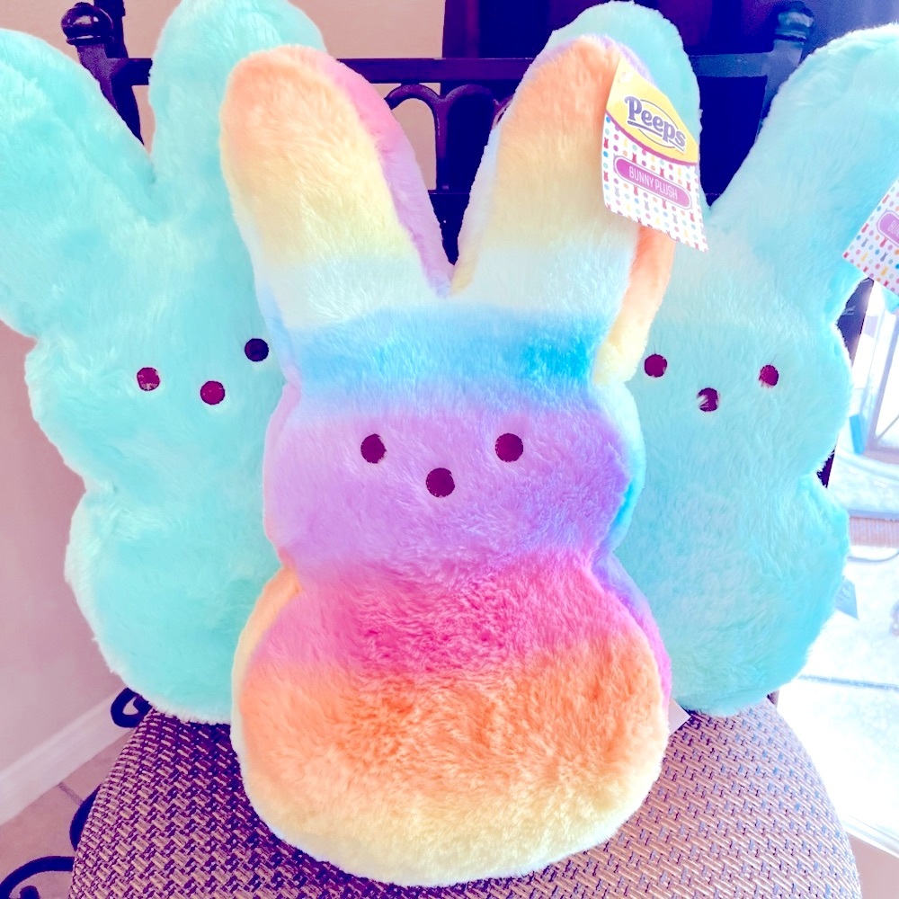 HOST PICK Rainbow Cotton Candy Tie dye Peeps Plush Bunny